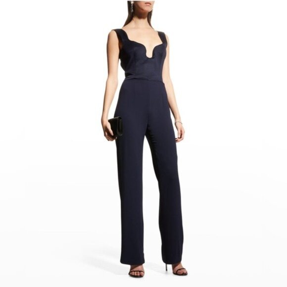 GALVAN Siren Scalloped Straight-Leg Jumpsuit in Black, US 2 NEW w/Tag $1,895 - Picture 11 of 11